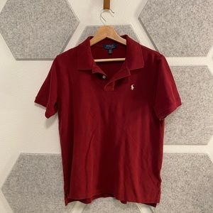 XL Polo Ralph Lauren Burgundy Dark Red Button Up Collared Shirt Polos